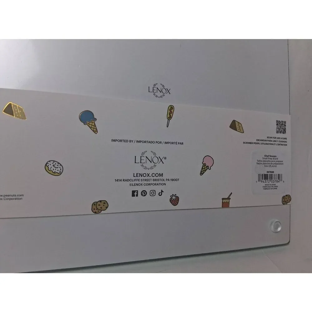 LENOX Chef Snoopy Collection Small Prep Board Peanuts-NWT 10x8'